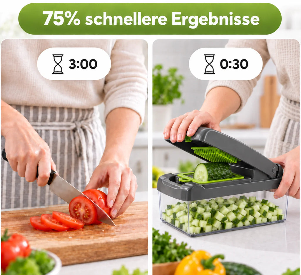 Vegetable Slicer Vegetable Chopper,16-In-1 Multi Slicer with Container, Mandoline Space-Saving, for Effective & Effortless Cooking