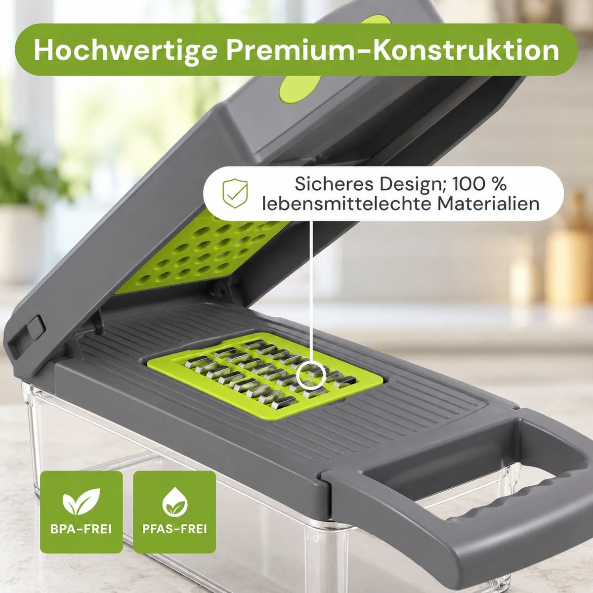 Vegetable Slicer Vegetable Chopper,16-In-1 Multi Slicer with Container, Mandoline Space-Saving, for Effective & Effortless Cooking