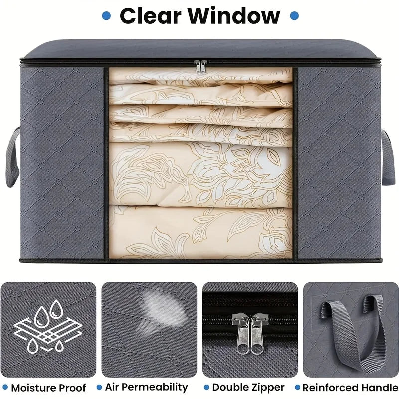 3 Large Capacity Storage Bags for Quilts and Clothes, Moving Packing Bags, Essential Clothes Storage Boxes
