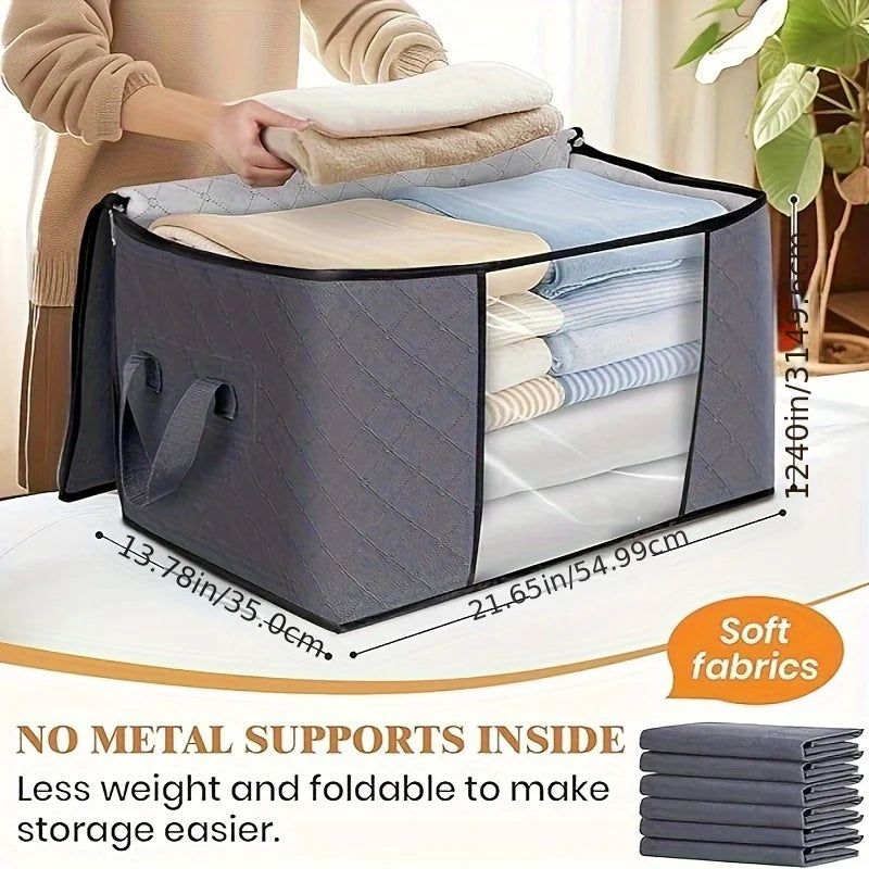 3 Large Capacity Storage Bags for Quilts and Clothes, Moving Packing Bags, Essential Clothes Storage Boxes