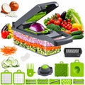 Vegetable Slicer Vegetable Chopper,16-In-1 Multi Slicer with Container, Mandoline Space-Saving, for Effective & Effortless Cooking