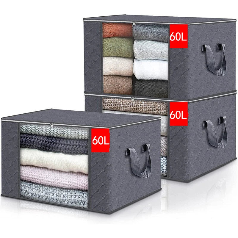 3 Large Capacity Storage Bags for Quilts and Clothes, Moving Packing Bags, Essential Clothes Storage Boxes