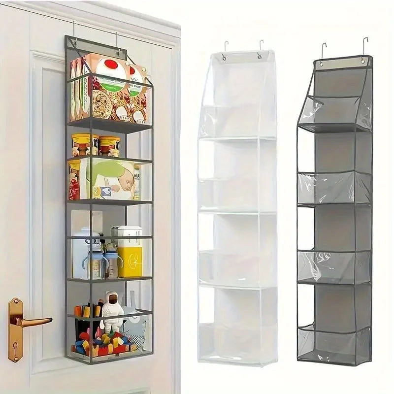 4/6 Layer Hanging Organizer Behind The Door Storage Bags For Clothes Miscellaneous Closet Bedroom Dorm Storage Hanger Rack