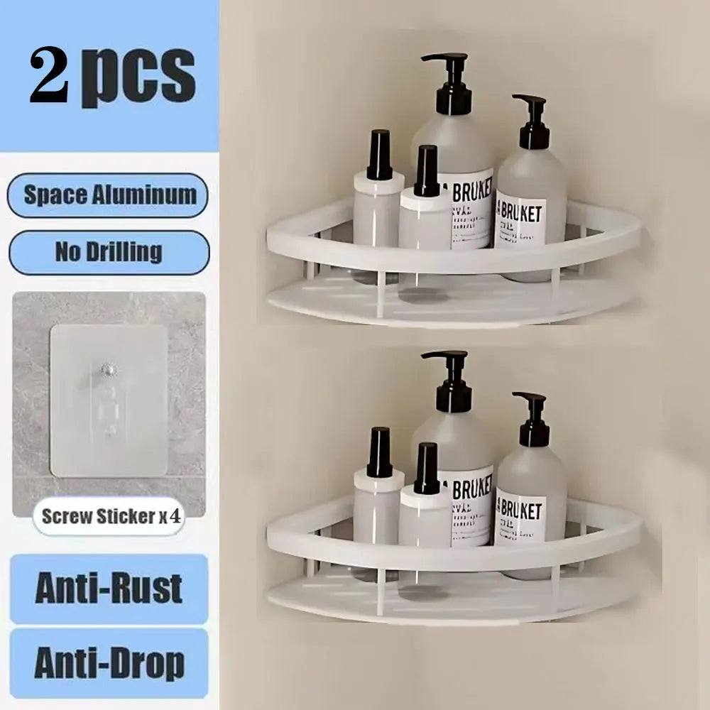 Bohrfreies Wand-Badregal – Aluminium Ablage für Dusche, Bad und Küche