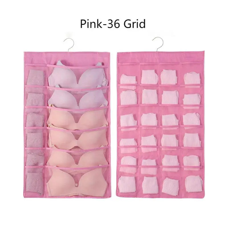1pc Hanging Organizer, Non-Woven Storage Bag, Double Side Cloth Hanging Shelf, Door Rear Socks Bra Underwear Bag