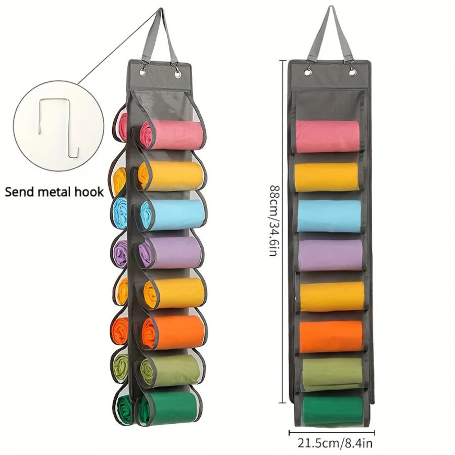Pants Storage Bag, Hanging Hanger Can Hold 16 Pairs of Tight Pants or Shirt Jeans, Foldable Hanging Bag