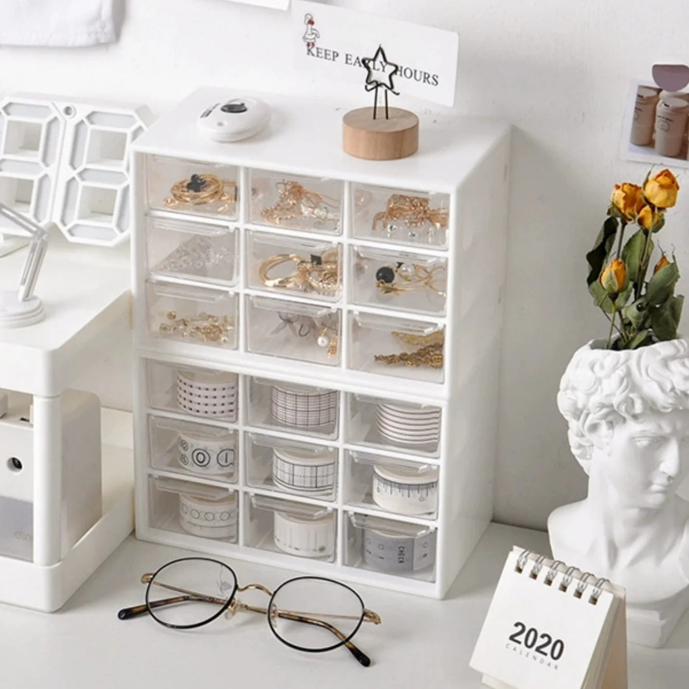 Transparente Schubladenbox für Kleinteile, Schmuck & Make-up