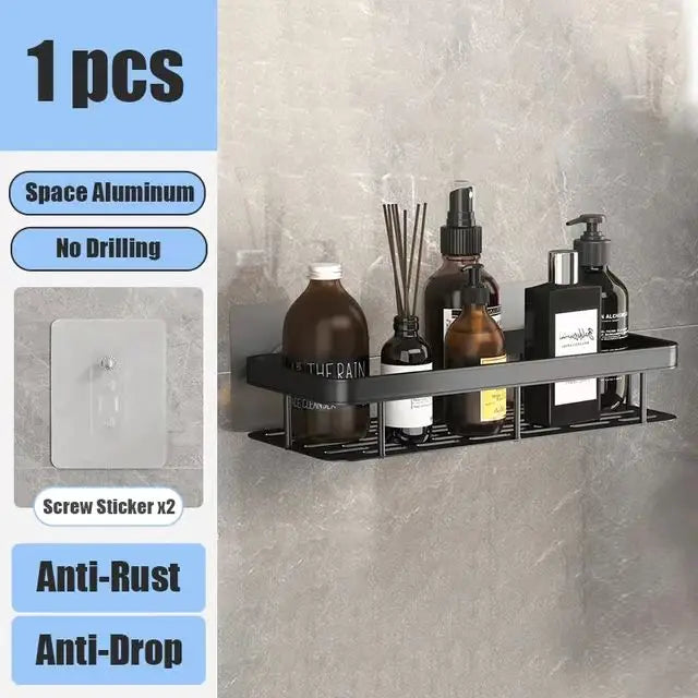 Bohrfreies Wand-Badregal – Aluminium Ablage für Dusche, Bad und Küche