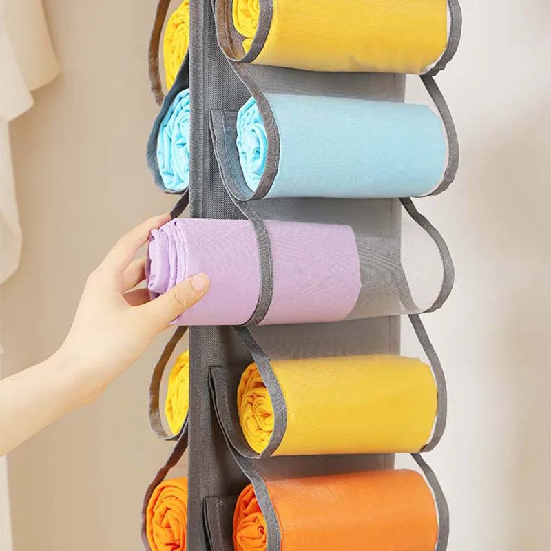 Pants Storage Bag, Hanging Hanger Can Hold 16 Pairs of Tight Pants or Shirt Jeans, Foldable Hanging Bag
