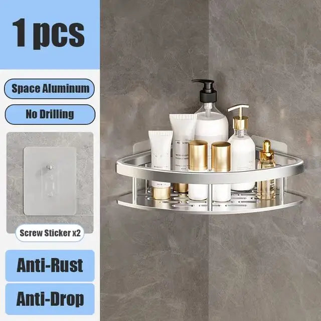 Bohrfreies Wand-Badregal – Aluminium Ablage für Dusche, Bad und Küche