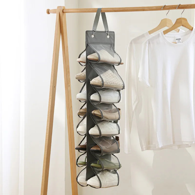 Pants Storage Bag, Hanging Hanger Can Hold 16 Pairs of Tight Pants or Shirt Jeans, Foldable Hanging Bag