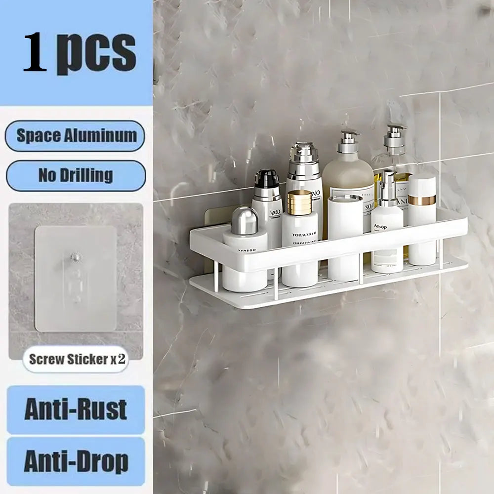Bohrfreies Wand-Badregal – Aluminium Ablage für Dusche, Bad und Küche