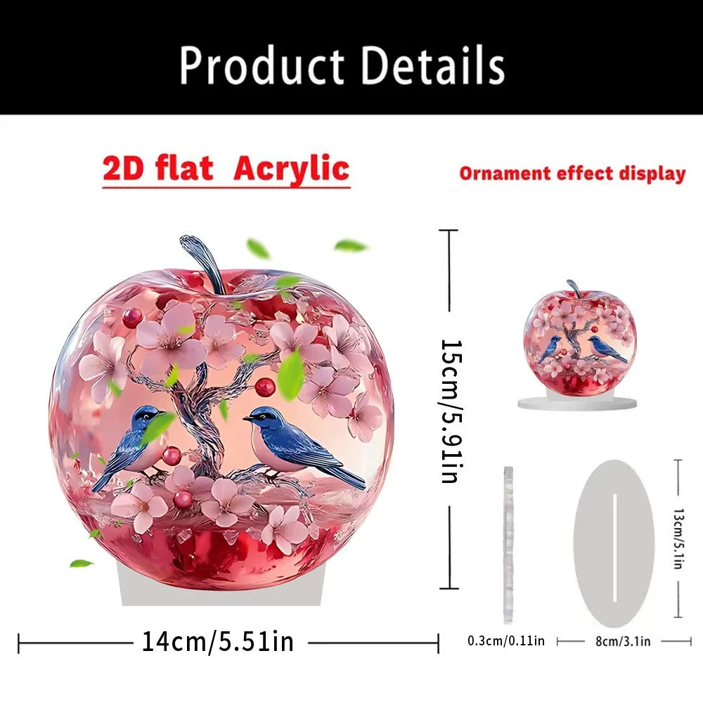 Kristall-Apfel-Figur Briefbeschwerer – Deko-Skulptur aus Acryl für Zuhause & Büro