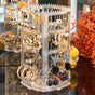 4-tier rotating jewelry storage box with 168 earring holes