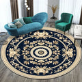 Runder Teppich im europäischen Stil – Blumendesign, pflegeleicht & waschbar
