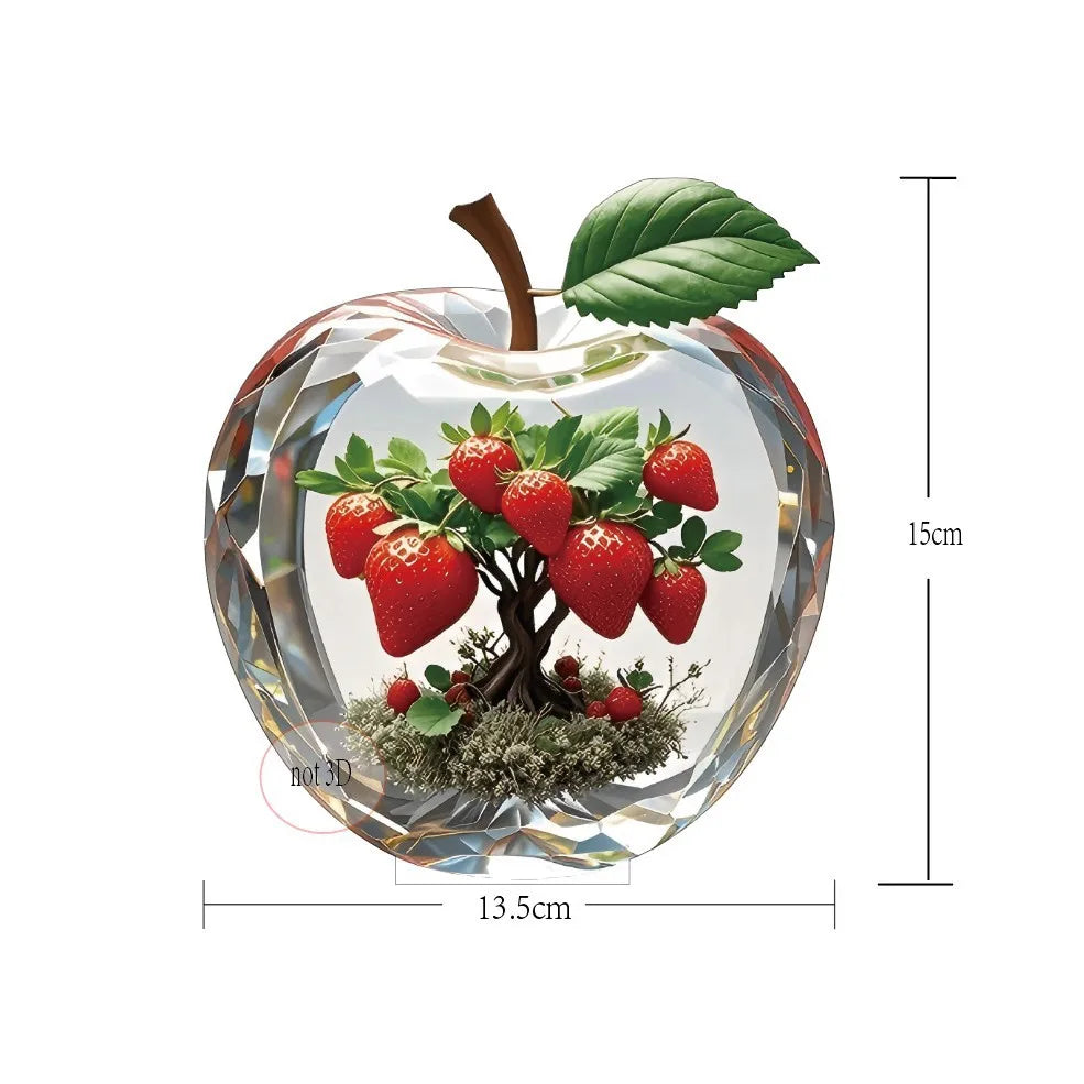 Kristall-Apfel-Figur Briefbeschwerer – Deko-Skulptur aus Acryl für Zuhause & Büro