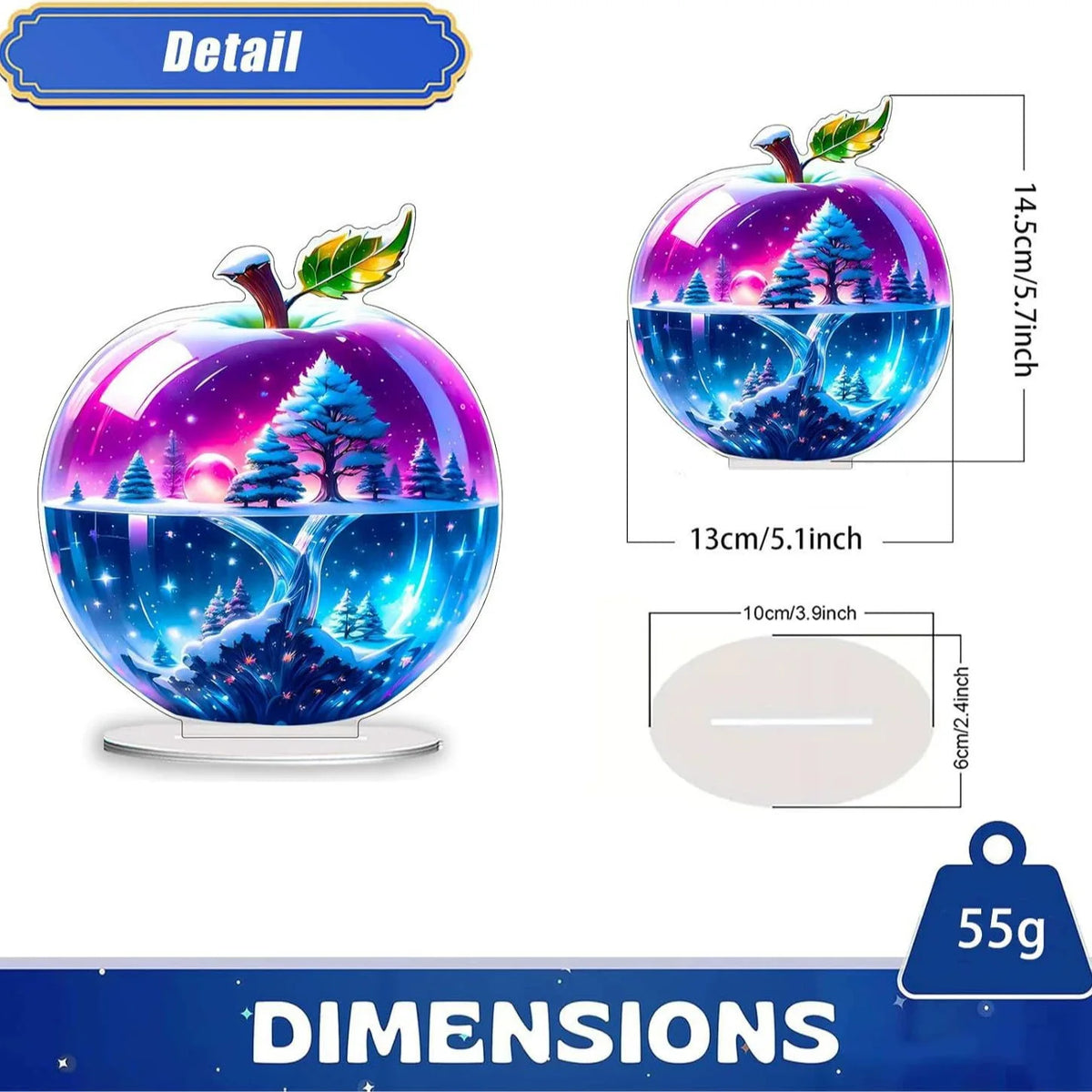 Kristall-Apfel-Figur Briefbeschwerer – Deko-Skulptur aus Acryl für Zuhause & Büro
