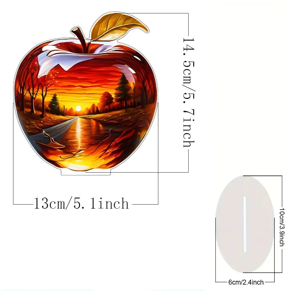 Kristall-Apfel-Figur Briefbeschwerer – Deko-Skulptur aus Acryl für Zuhause & Büro