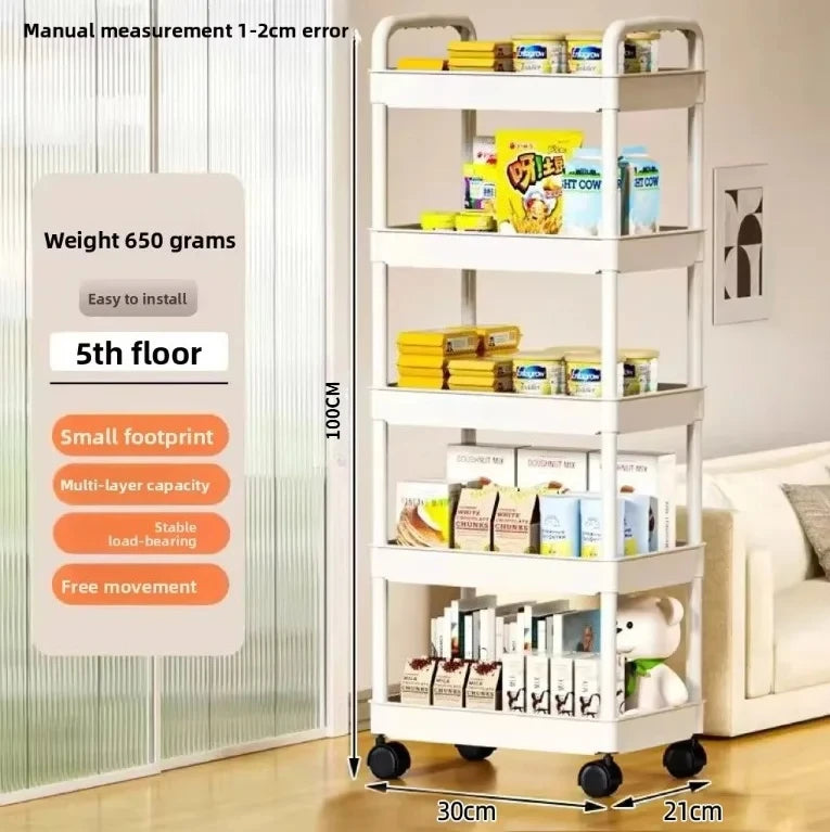5-stöckiger Rollwagen – Multifunktionaler Organizer für Küche, Bad & Wohnzimmer