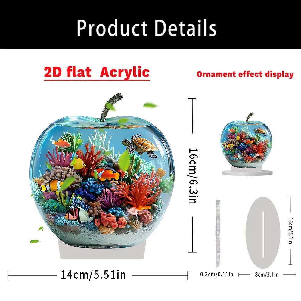 Kristall-Apfel-Figur Briefbeschwerer – Deko-Skulptur aus Acryl für Zuhause & Büro