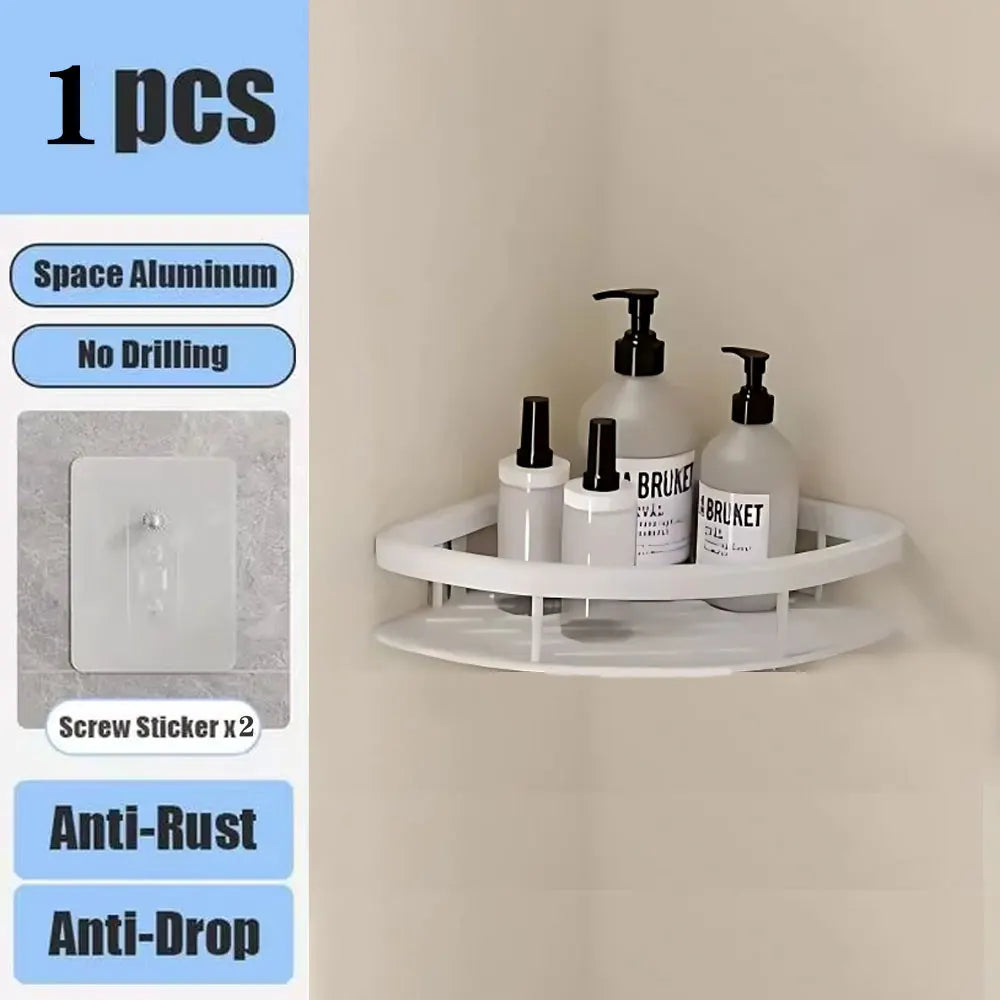 Bohrfreies Wand-Badregal – Aluminium Ablage für Dusche, Bad und Küche