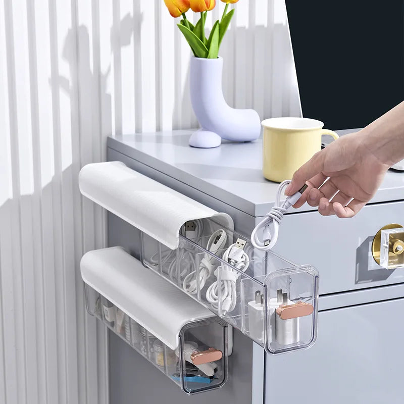 Socks Underwear Wall Mount Drawer Organizer, Switchable 6 Cell Drawer Acrylic Organizers Self-Adhesive Anti Dust Storage Boxes