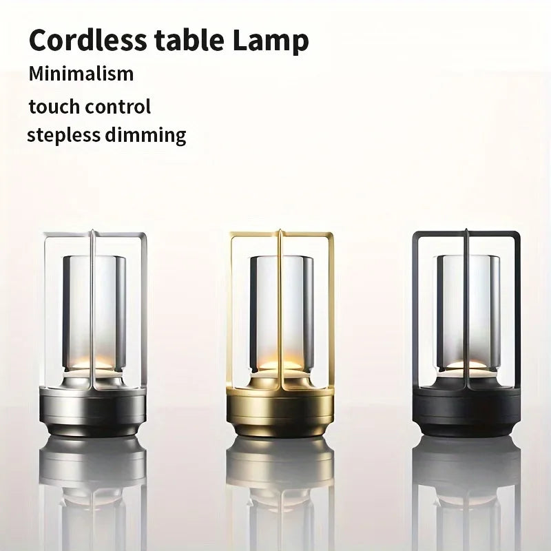 Rechargeable Wireless Table Lamp LED Touch Sensor Desktop Night Light Reading Lamp for Restaurant Hotel Bar Bedroom Decor Light