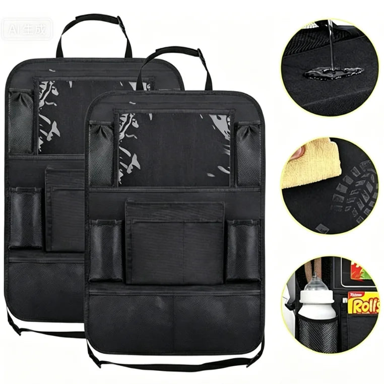 2er Set Auto Rücksitz Organizer – Multifunktionale Tasche für Innenraum Aufbewahrung