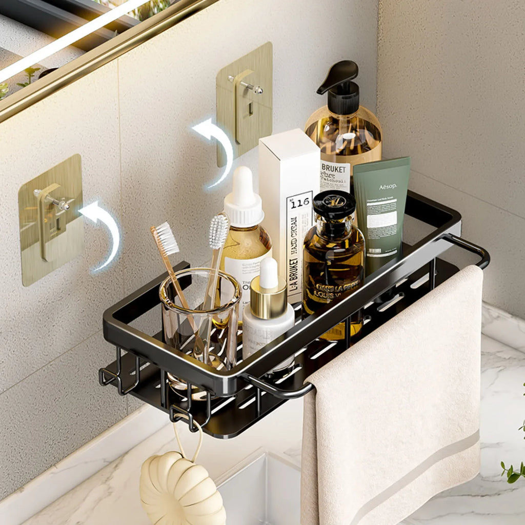 Bohrfreies Wand-Badregal – Aluminium Ablage für Dusche, Bad und Küche