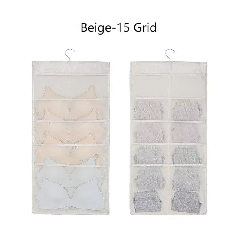 Hänge-Organizer aus Vlies, doppelseitig, für Socken, BH & Unterwäsche