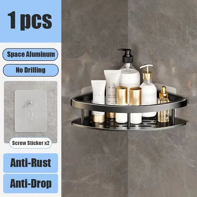 Bohrfreies Wand-Badregal – Aluminium Ablage für Dusche, Bad und Küche