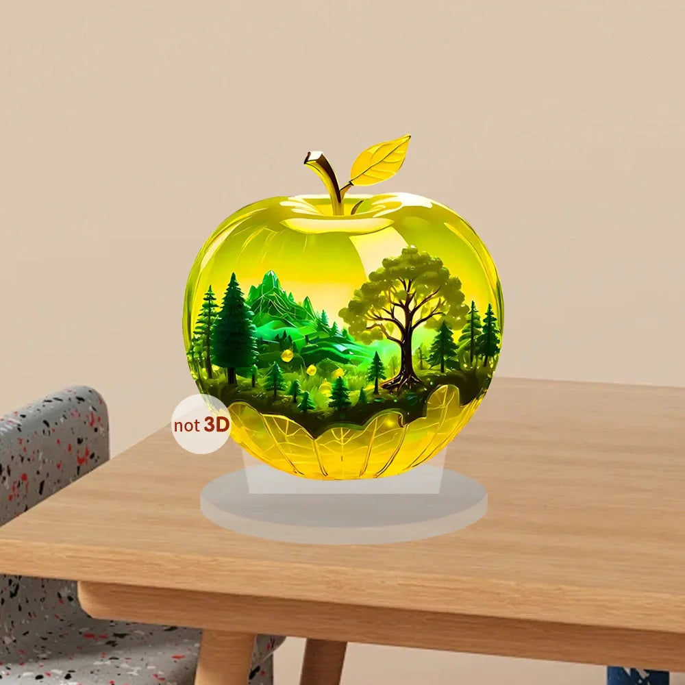 Kristall-Apfel-Figur Briefbeschwerer – Deko-Skulptur aus Acryl für Zuhause & Büro