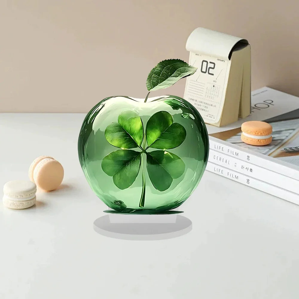 Kristall-Apfel-Figur Briefbeschwerer – Deko-Skulptur aus Acryl für Zuhause & Büro