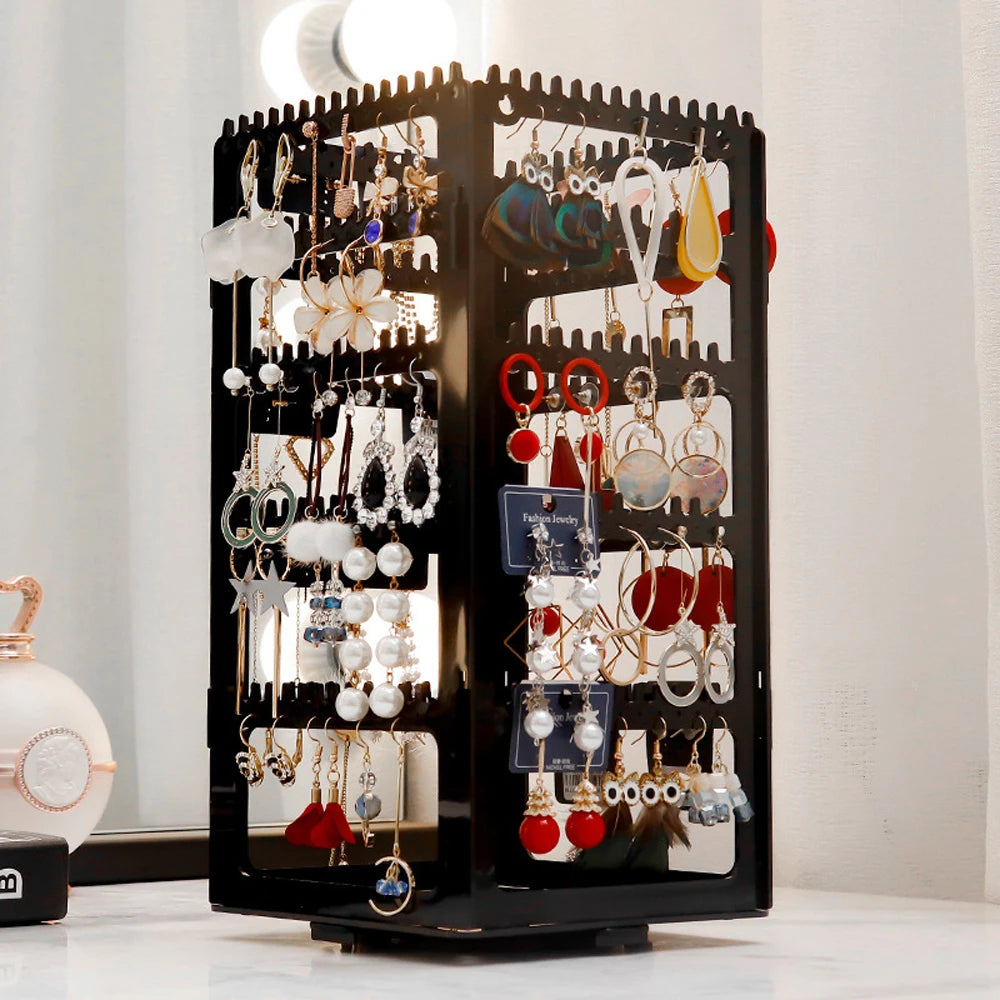 Drehbare Schmuckbox, 4-stöckig – Ohrring- & Schmuckorganizer 360°